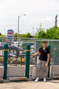Bollards protecting gas lines