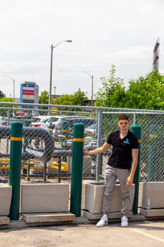 Bollards protecting gas lines