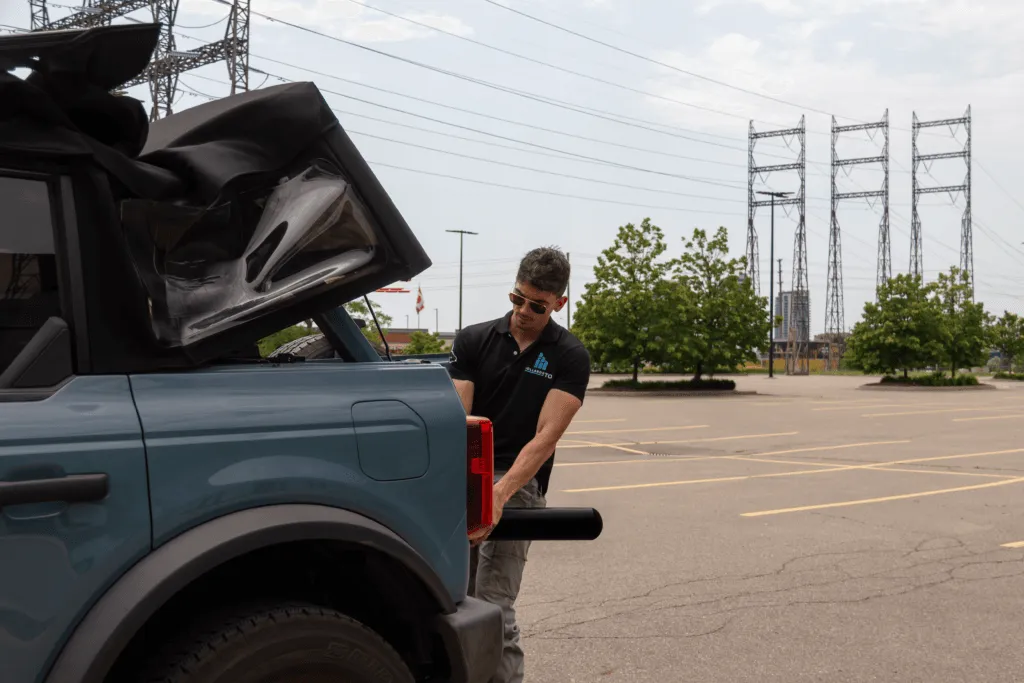 Bollard coming out of truck