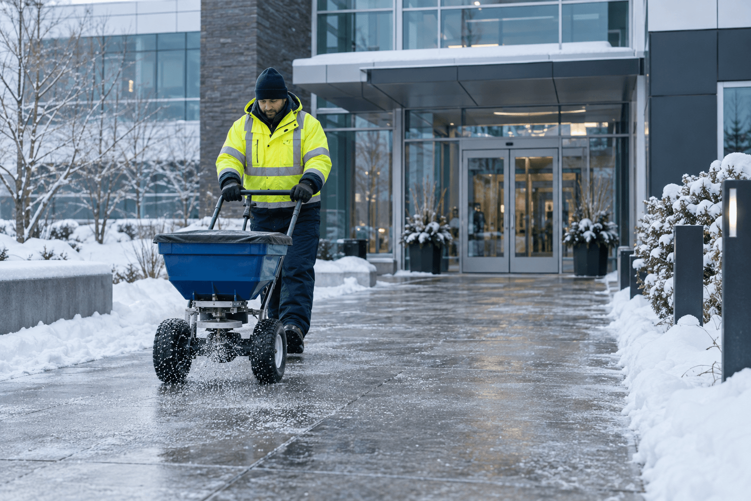 Commercial salting and de-icing services in Toronto